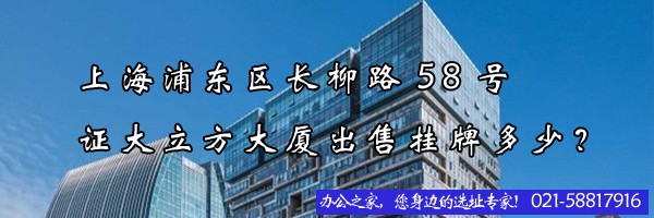 22"上海浦東區(qū)長柳路58號證大立方大廈出售掛牌多少？"